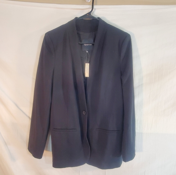Madewell Jackets & Blazers - Madewell Women’s Size 12 Black Collarless Lauren Blazer Jacket New with Tags